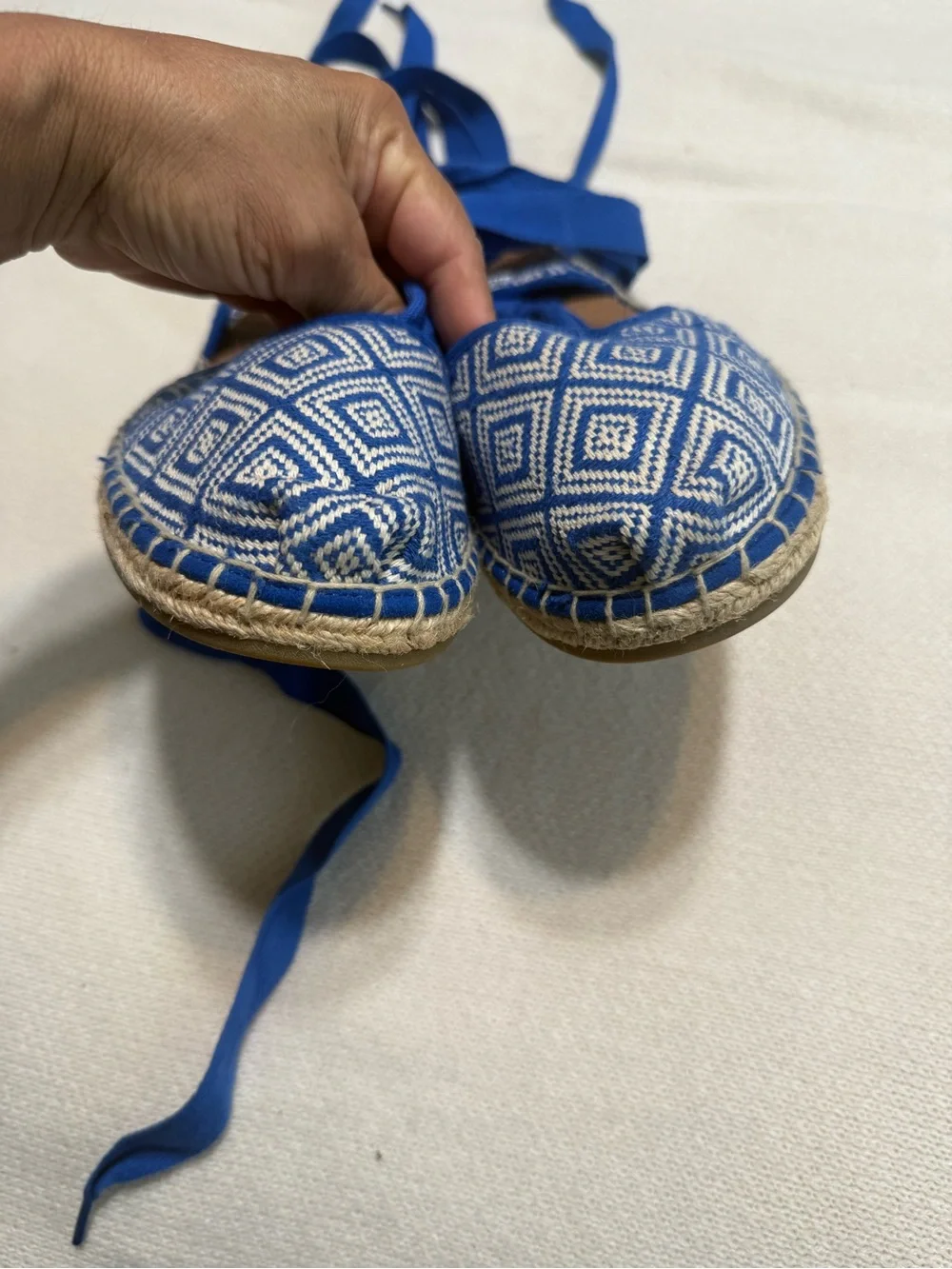 Tom’s Blue Espadrille Lace-Up Flats - Women's Summer Shoes size 10